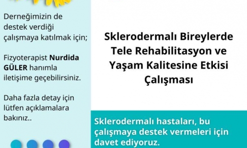 On Dokuz Mayıs Üniversitesi - Sklerodermalı Bireylerde Tele Rehabilitasyon ve Yaşam Kalitesine Etkisi Çalışması - 2022.09.30