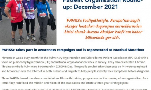 PAHSSc faaliyetleriyle ARALIK Ayında Avrupa Akciğer Vakfı - ELF, 'ye haber oldu - 2021.12.16