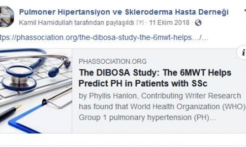 DIBOSA çalışması, SSC'li hastalarda PH tahmin etmeye yardımcı oluyor - 2018.10.05