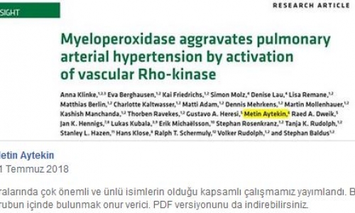 Dr. Metin Aytekin - Miyeloperoksidaz vasküler Rho-kinazın aktivasyonu ile PAH'ı şiddetlendirir - 2018.07.11