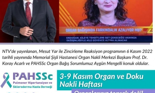 Organ Bağış Sorumlumuz Aygün Mengelli, Mesut Yar ile Zincirleme Reaksiyon programına konuk oldu - 2022.11.06