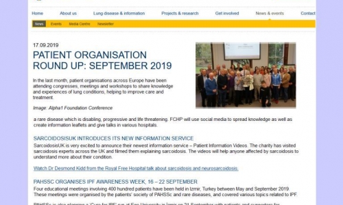 European Lung Foundation (ELF) 'ye 2019 Eylül ayında haber olduk - 2019.09.17