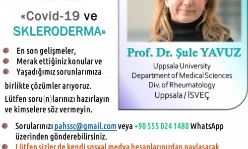 Prof. Dr. Şule YAVUZ ile SKLERODERMA ve COVID-19 ile ilgİli en son gelişmeler - 2020.04.30