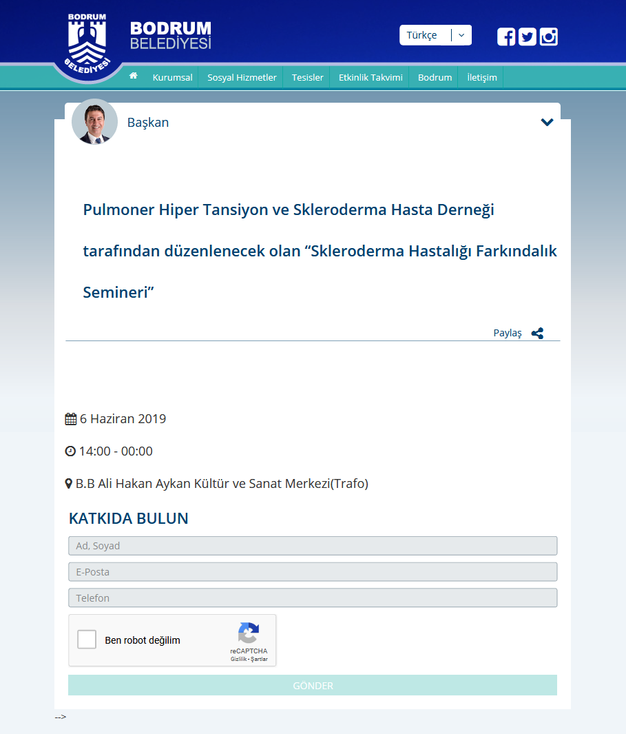 Bodrum Belediyesi - Skleroderma Hastalığı Farkındalık Semineri